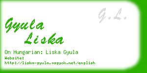 gyula liska business card